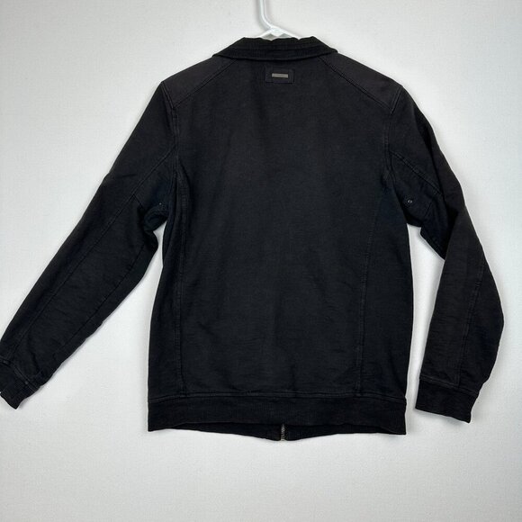 Calvin Klein Knit Sweatshirt Jacket Military Style Mixed Media - Picture 2 of 7